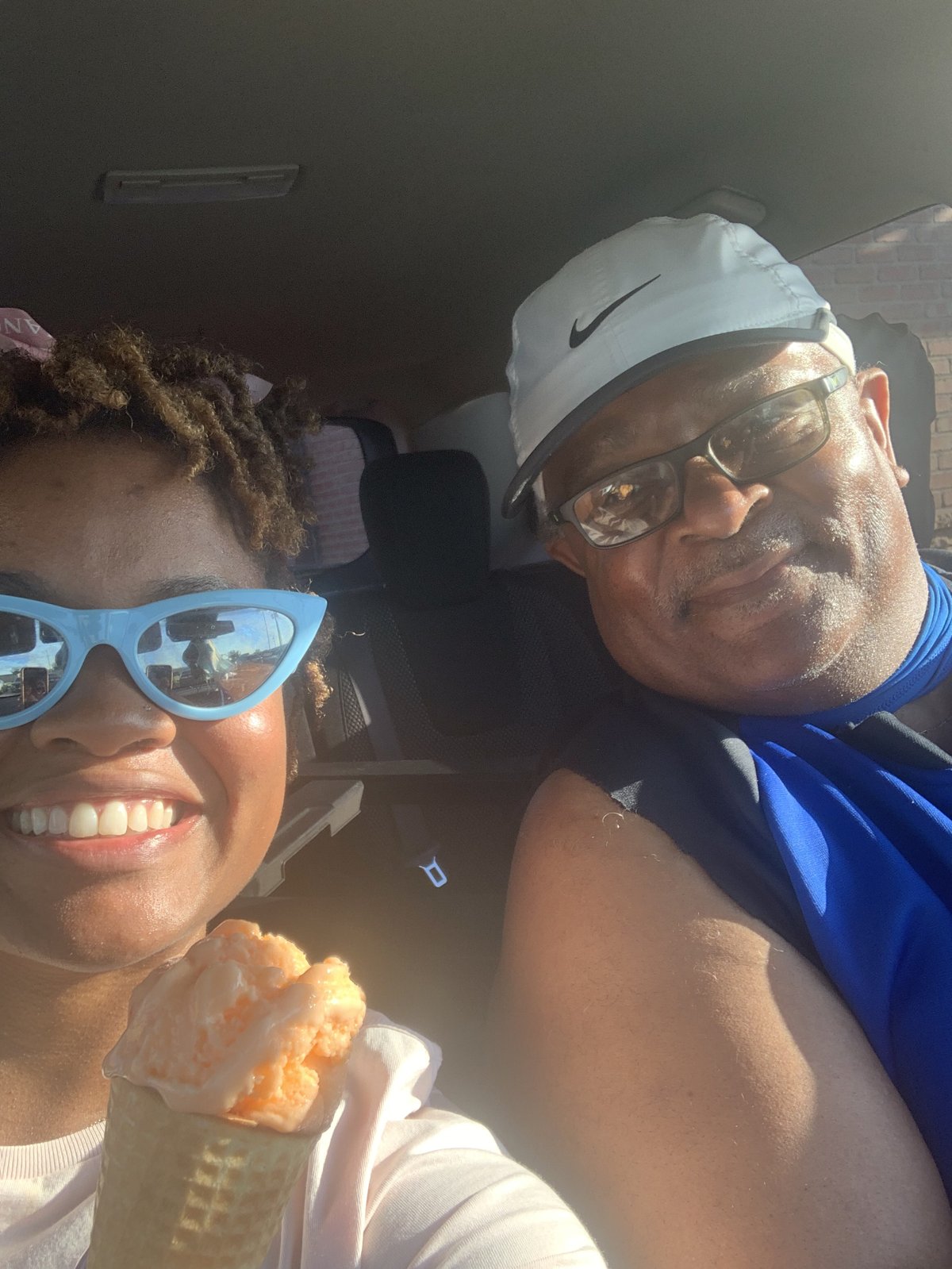 Michael and Gabriell in the car