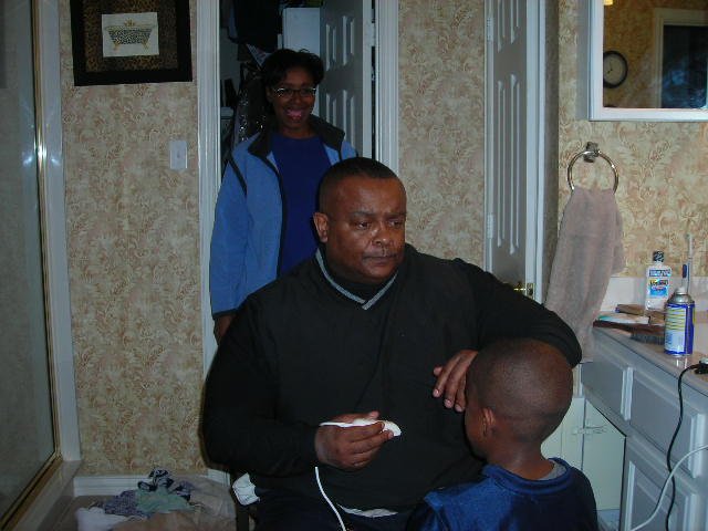 Michael Gaiter with family at home